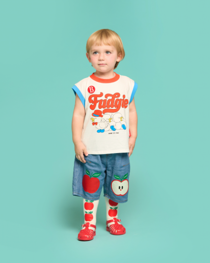 BEBE DE PINO Little birds color block sleeveless tee
