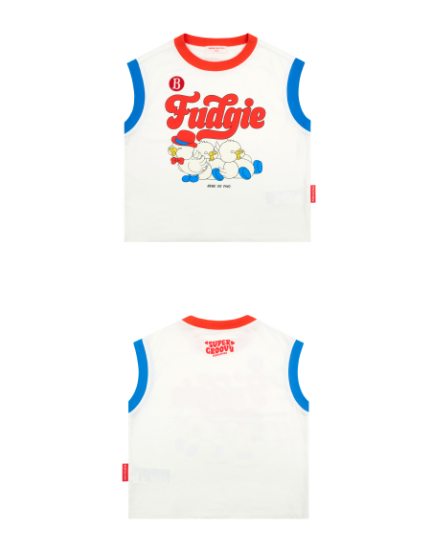 BEBE DE PINO Little birds color block sleeveless tee