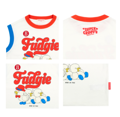 BEBE DE PINO Little birds color block sleeveless tee