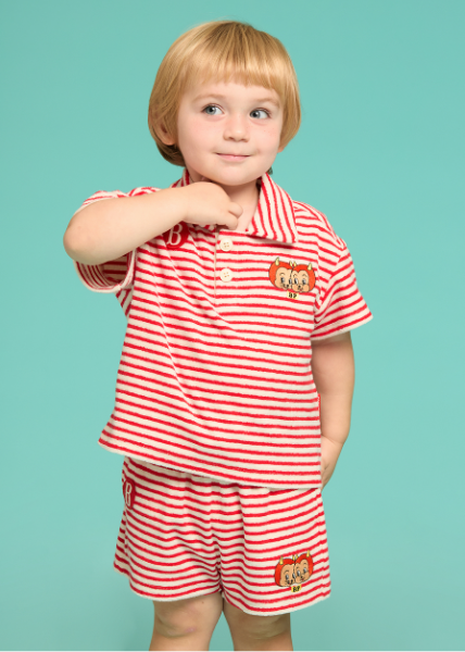 BEBE DE PINO Little demons baby stripe terry short pants