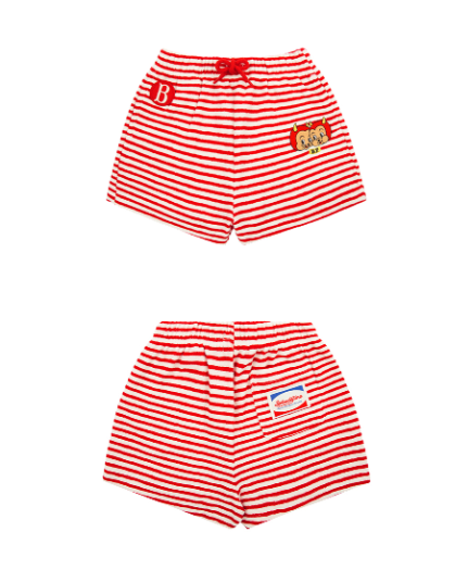 BEBE DE PINO Little demons baby stripe terry short pants