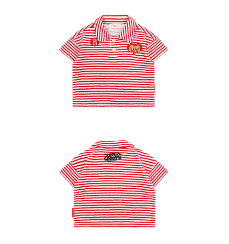 BEBE DE PINO Little demons baby stripe terry short sleeve tee