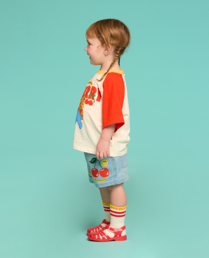 BEBE DE PINO Baby Cherry Bear 3/4 Sleeve Raglan T-shirt