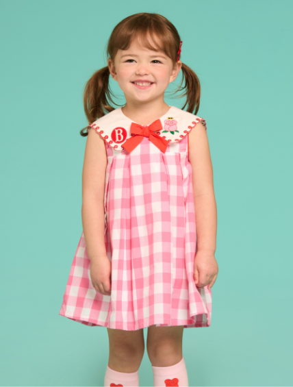 BEBE DE PINO Rose baby check sailor collar dress