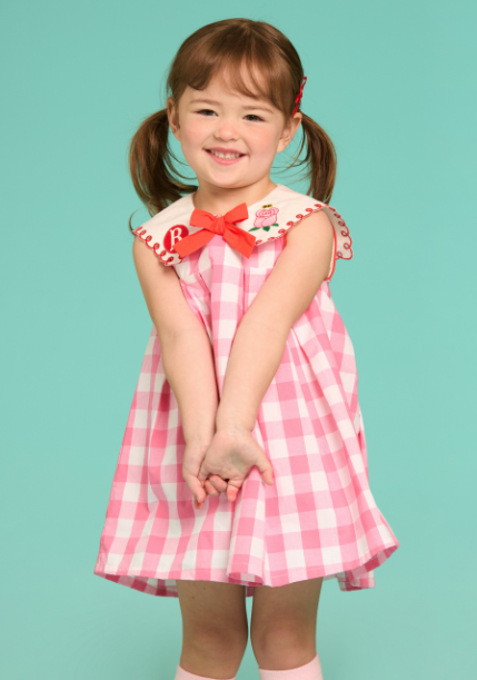 BEBE DE PINO Rose baby check sailor collar dress
