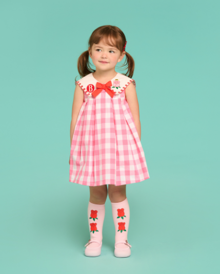 BEBE DE PINO Rose baby check sailor collar dress
