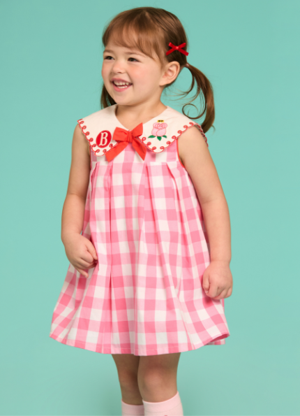 BEBE DE PINO Rose baby check sailor collar dress