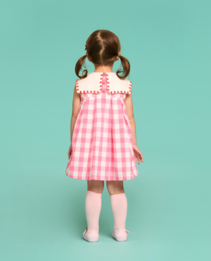 BEBE DE PINO Rose baby check sailor collar dress