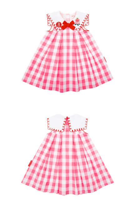 BEBE DE PINO Rose baby check sailor collar dress