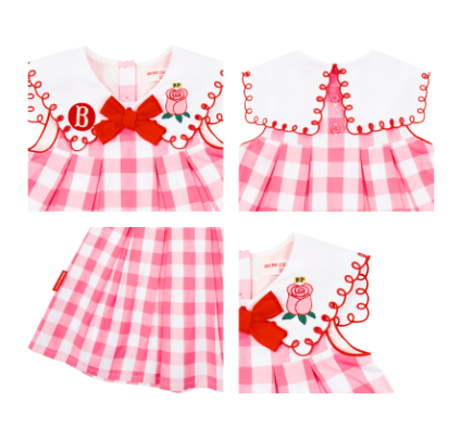 BEBE DE PINO Rose baby check sailor collar dress