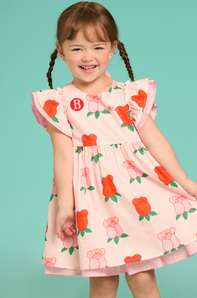 BEBE DE PINO All over rose baby frill dress