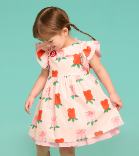 BEBE DE PINO All over rose baby frill dress