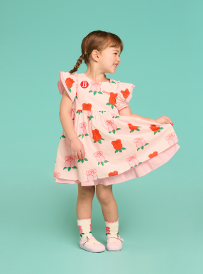 BEBE DE PINO All over rose baby frill dress