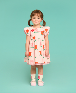 BEBE DE PINO All over rose baby frill dress
