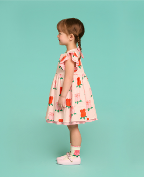 BEBE DE PINO All over rose baby frill dress