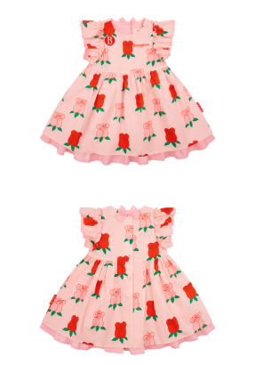 BEBE DE PINO All over rose baby frill dress