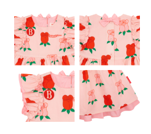 BEBE DE PINO All over rose baby frill dress