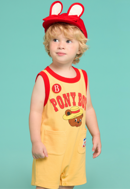 BEBE DE PINO Pony boy baby sleeveless overallBP62OV156