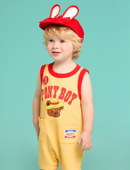 BEBE DE PINO Pony boy baby sleeveless overallBP62OV156