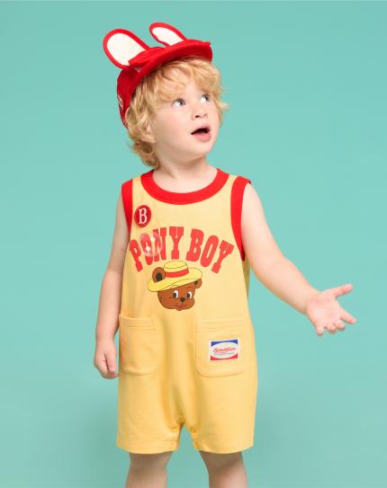 BEBE DE PINO Pony boy baby sleeveless overallBP62OV156