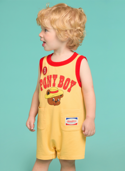 BEBE DE PINO Pony boy baby sleeveless overallBP62OV156