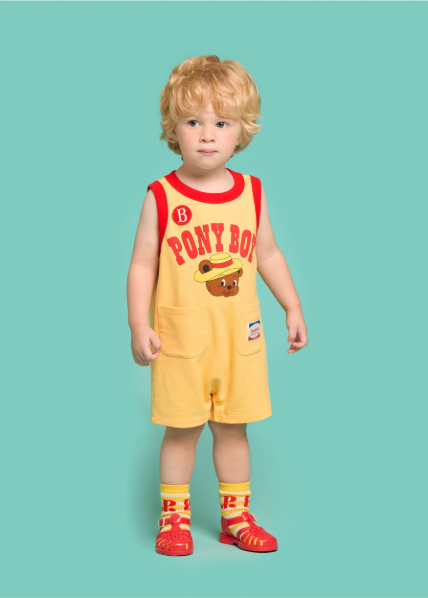 BEBE DE PINO Pony boy baby sleeveless overallBP62OV156