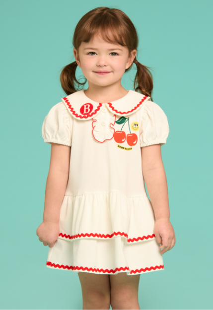 BEBE DE PINO Smile cherry baby pique ruffle dress