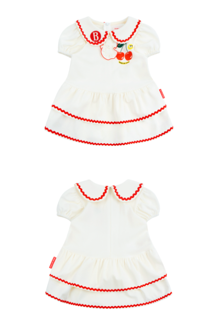 BEBE DE PINO Smile cherry baby pique ruffle dress