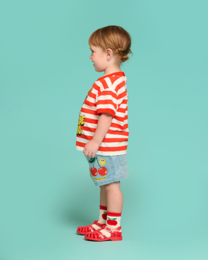 BEBE DE PINO Smile cherry baby denim short pants