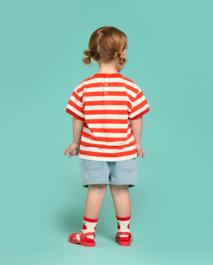 BEBE DE PINO Smile cherry baby denim short pants
