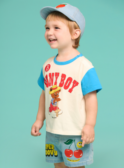 BEBE DE PINO Smile cherry baby denim short pants