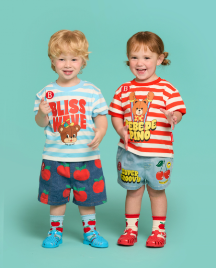 BEBE DE PINO All over apple baby denimshort pants