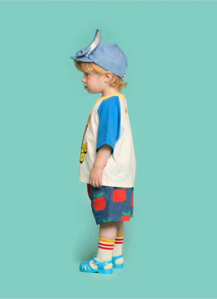 BEBE DE PINO All over apple baby denimshort pants