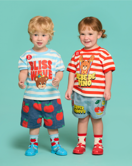 BEBE DE PINO All over apple baby denimshort pants