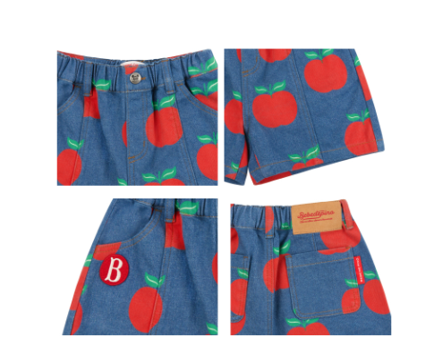 BEBE DE PINO All over apple baby denimshort pants