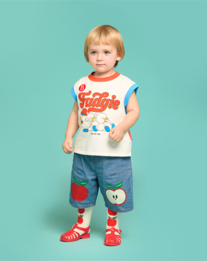 BEBE DE PINO 	Apple baby denim baggy pants