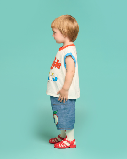 BEBE DE PINO 	Apple baby denim baggy pants