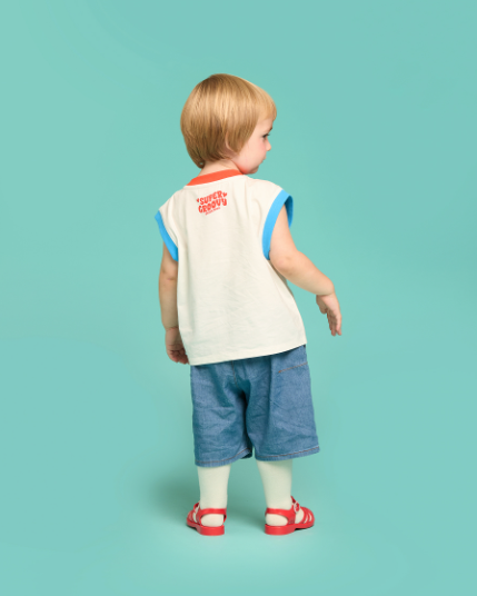 BEBE DE PINO 	Apple baby denim baggy pants