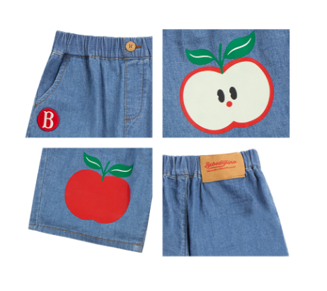 BEBE DE PINO 	Apple baby denim baggy pants