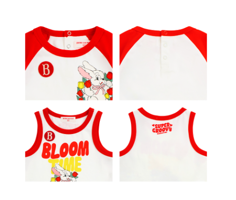 BEBE DE PINO Blooming rabbit baby loungewear set