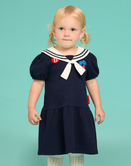 BEBE DE PINO Strawberry baby sailor collar ribbon dress