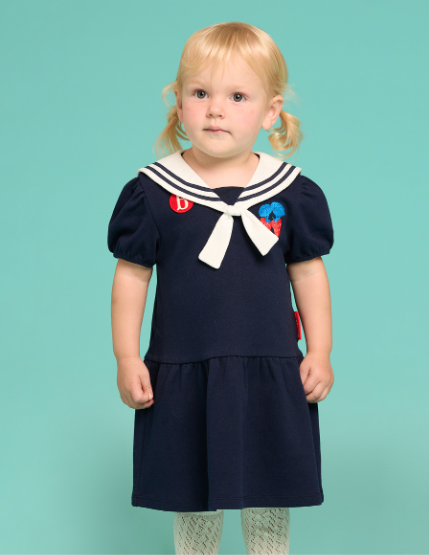 BEBE DE PINO Strawberry baby sailor collar ribbon dress