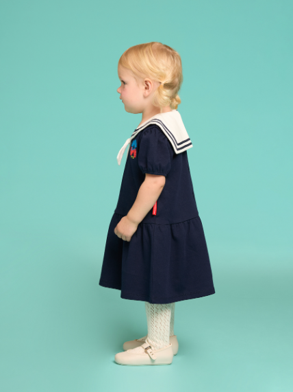 BEBE DE PINO Strawberry baby sailor collar ribbon dress