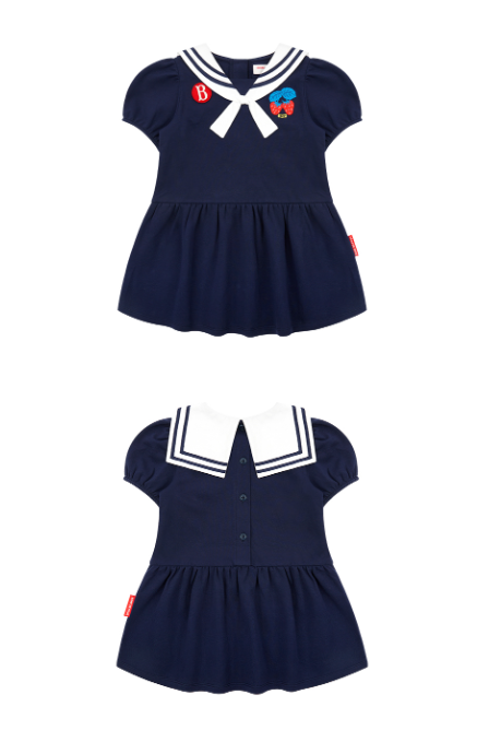 BEBE DE PINO Strawberry baby sailor collar ribbon dress