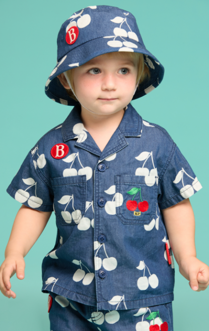 BEBE DE PINO All over cherry baby half denim pants