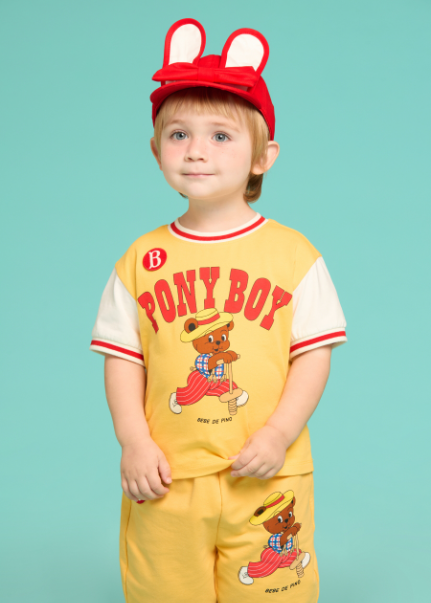 BEBE DE PINO Pony boy baby color block half length