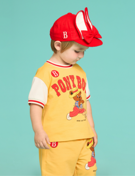BEBE DE PINO Pony boy baby color block half length