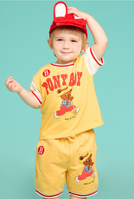 BEBE DE PINO Pony boy baby color block half length