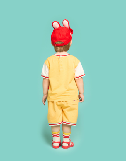BEBE DE PINO Pony boy baby color block half length