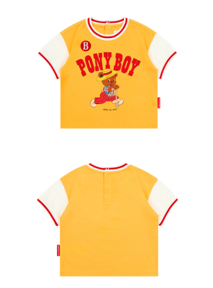 BEBE DE PINO Pony boy baby color block short sleeve teeBP62TR119
